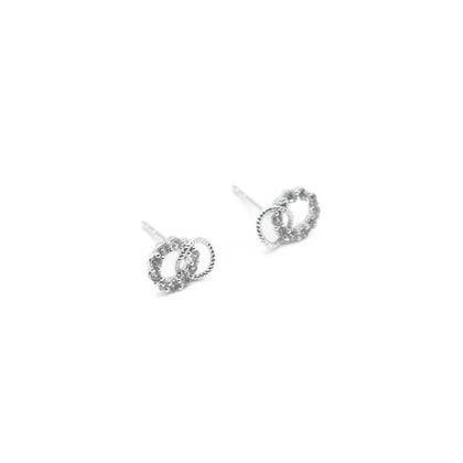 Aretes De Anillos Plateados
