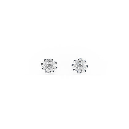 Aretes De Flor Plateado