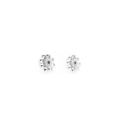 Aretes De Flor Plateado