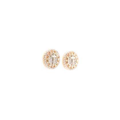 Aretes Circulares De Cruz