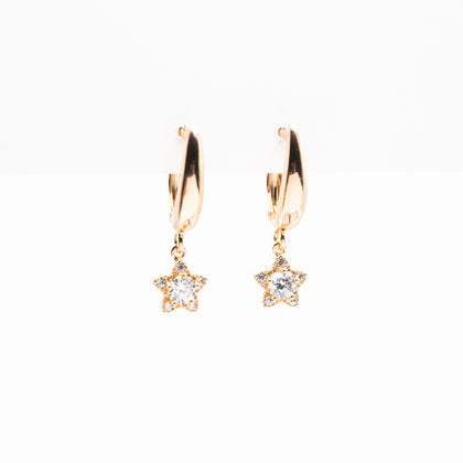Aretes Dorados Con Estrella Strass