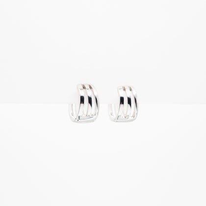 Aretes Plateados De Argolla