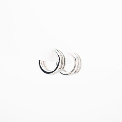 Aretes Plateados De Argolla