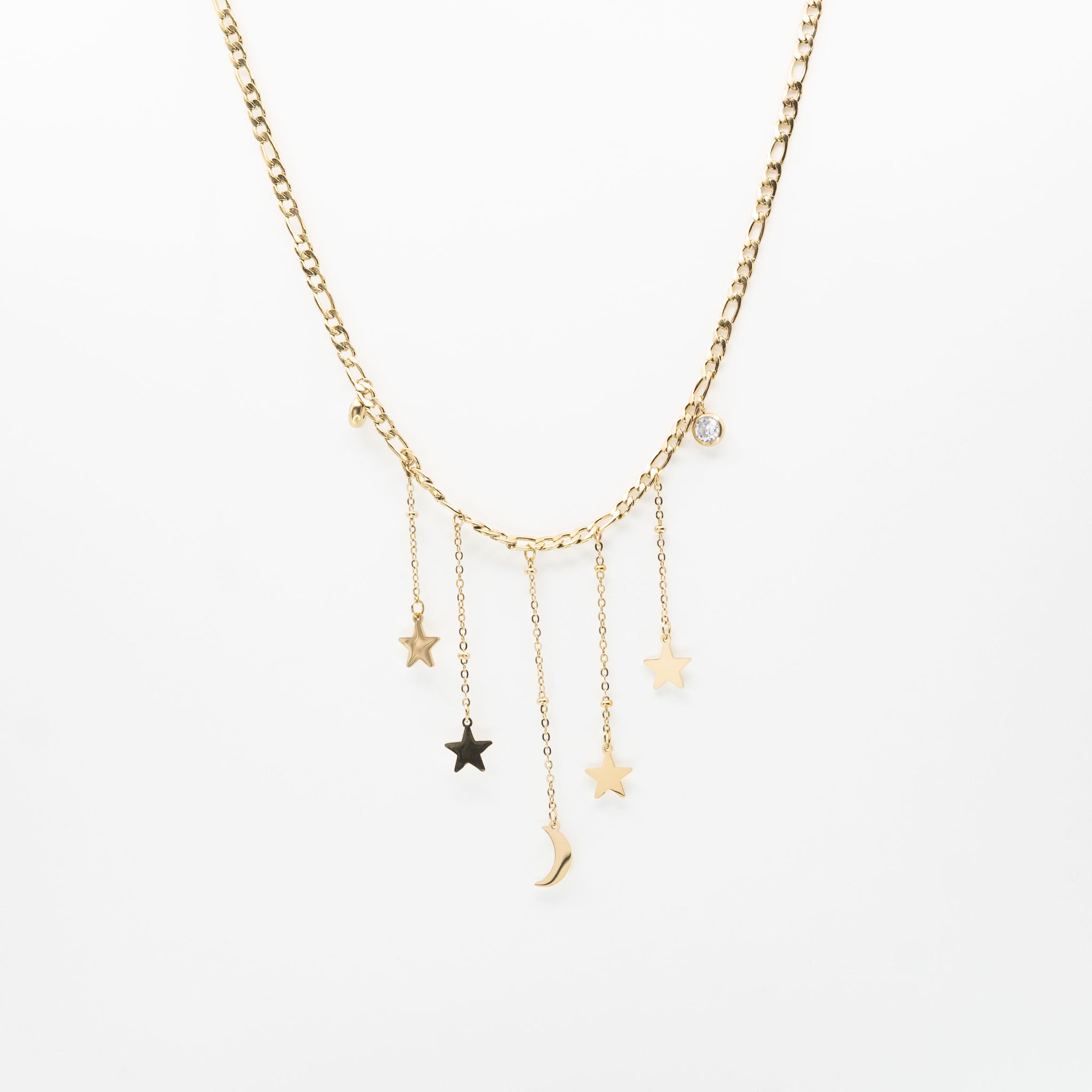 Collar Luna y Estrellas Colgantes