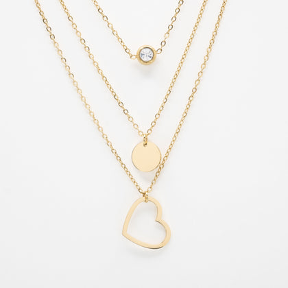 Collar Multicadena De Corazón