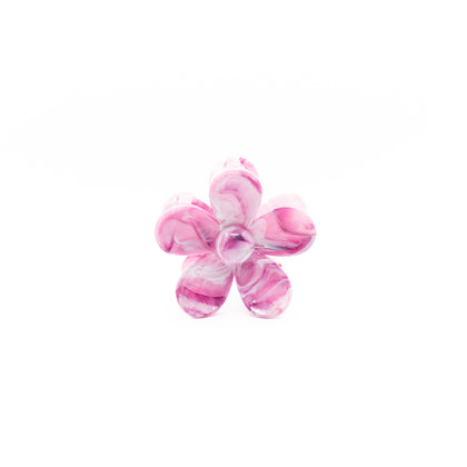 Pinza Flor Magenta Y Blanco
