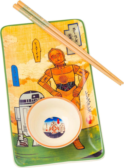 Star Wars Sushi Ceramica Con Palillos