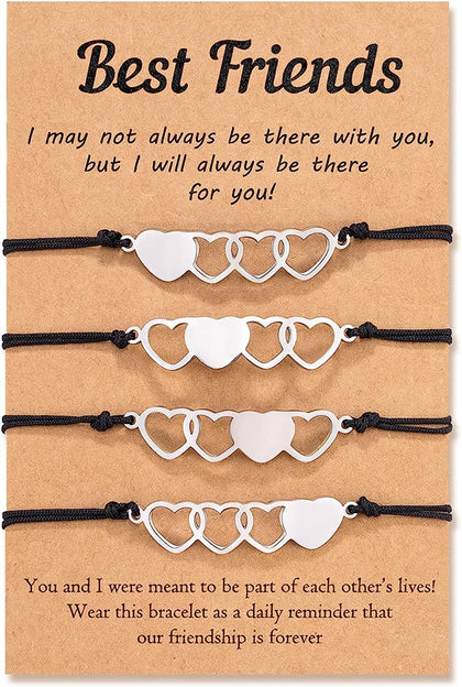 Set De Mejores Amigas De 4 Corazones Brazalete