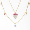 Collar Dije Diamante Colores