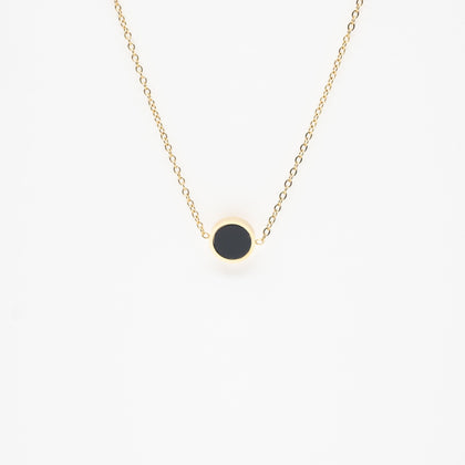 Collar Con Dije Circular Negro