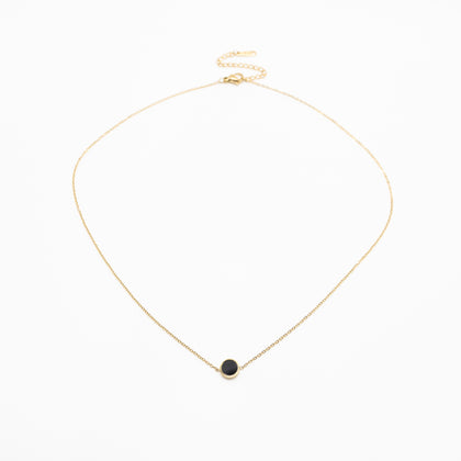 Collar Con Dije Circular Negro