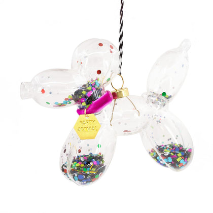 Perro de Cristal con Confeti Adorno Navideño Hallmark