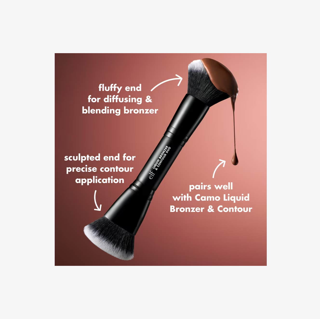 Brocha Doble para Bronceador y Contorno Líquido