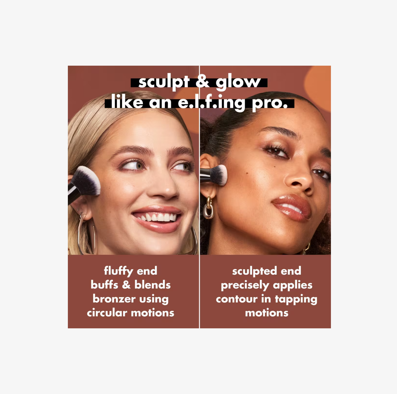 Brocha Doble para Bronceador y Contorno Líquido