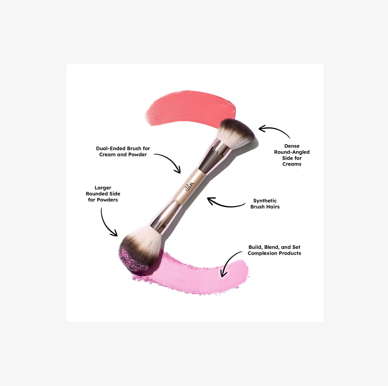 Brocha Doble para Rostro para Crema y Polvo