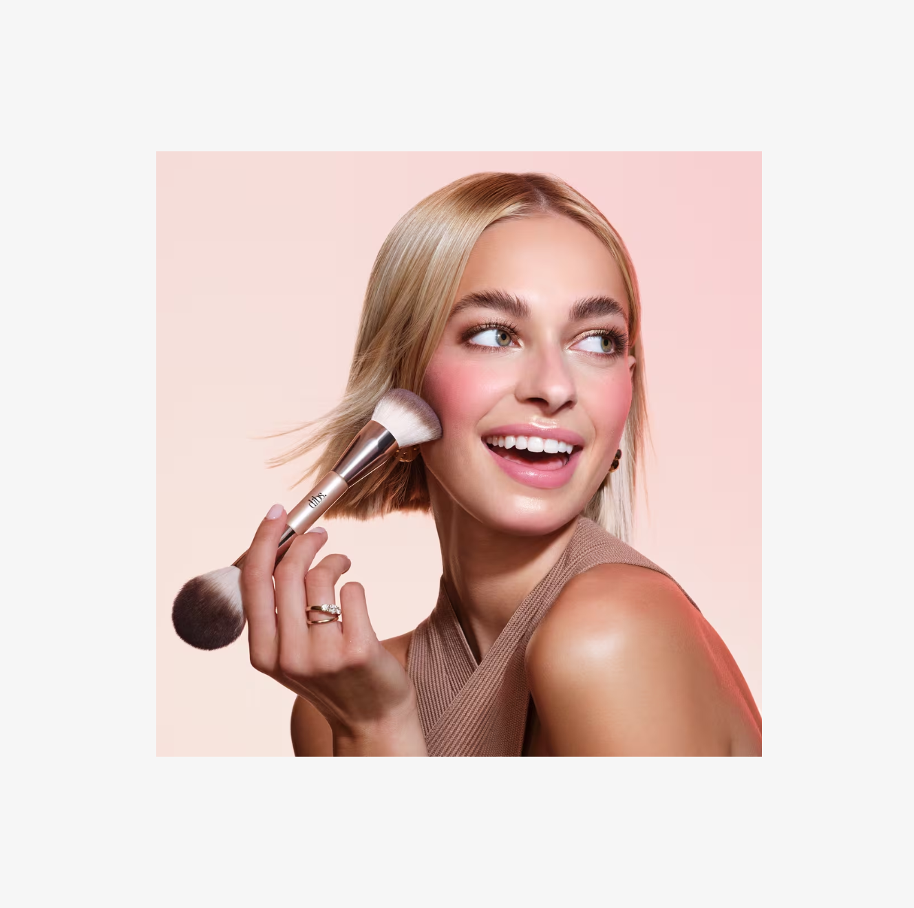 Brocha Doble para Rostro para Crema y Polvo