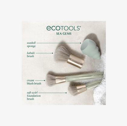 Set de Brochas y Esponja Sea Gems Face Makeup Brush & Sponge Set de EcoTools