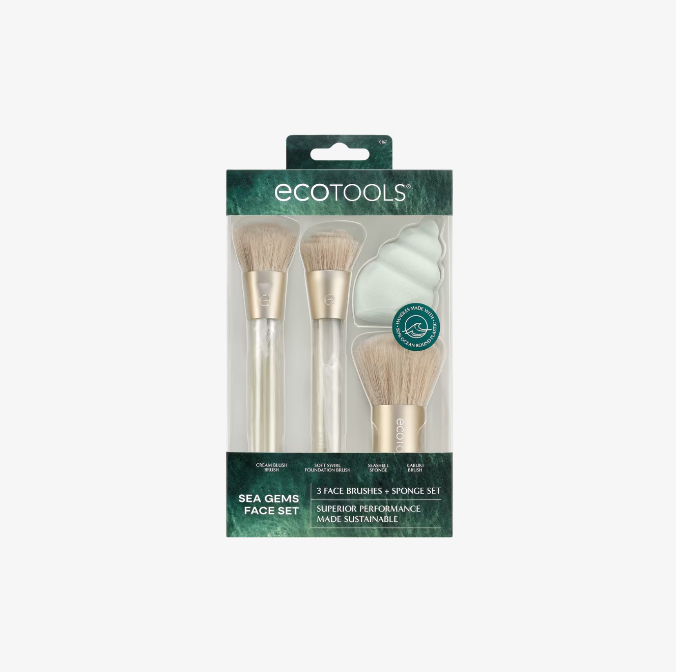 Set de Brochas y Esponja Sea Gems Face Makeup Brush & Sponge Set de EcoTools