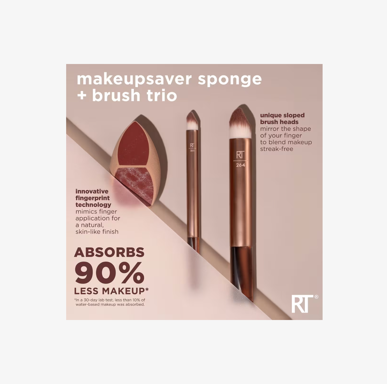 Makeupsaver Blending Sponge + Makeup Brush Trio de Real Techniques