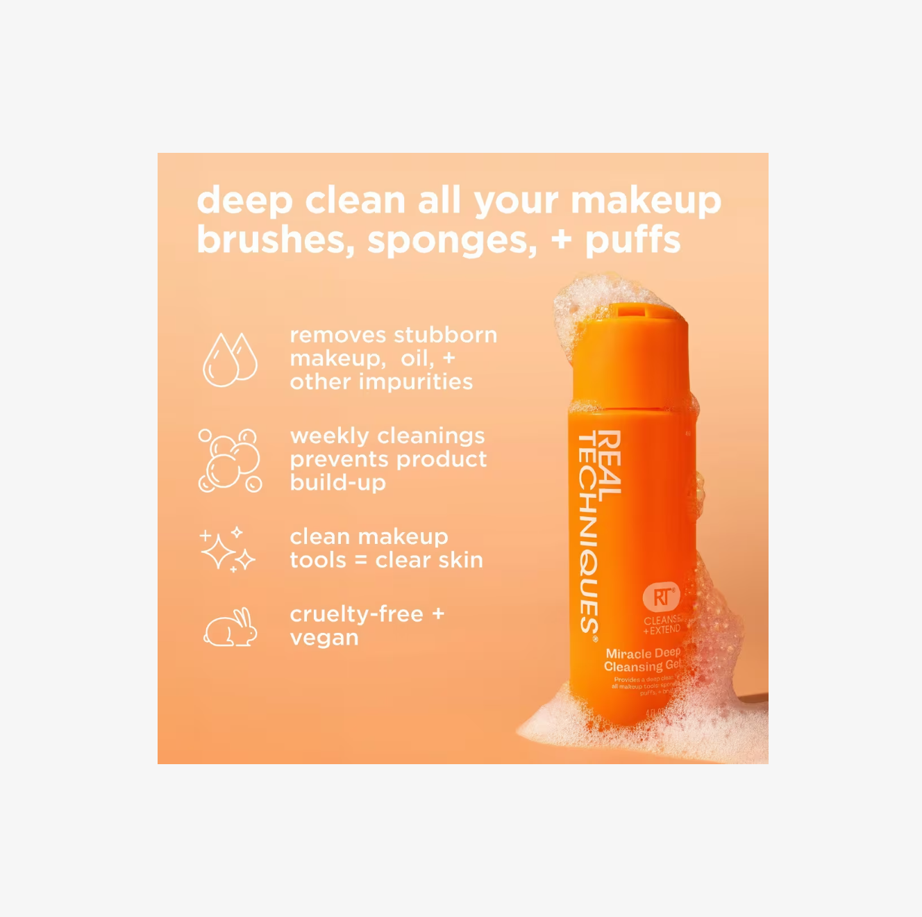 Gel Limpiador Profundo Miracle para Brochas y Esponjas