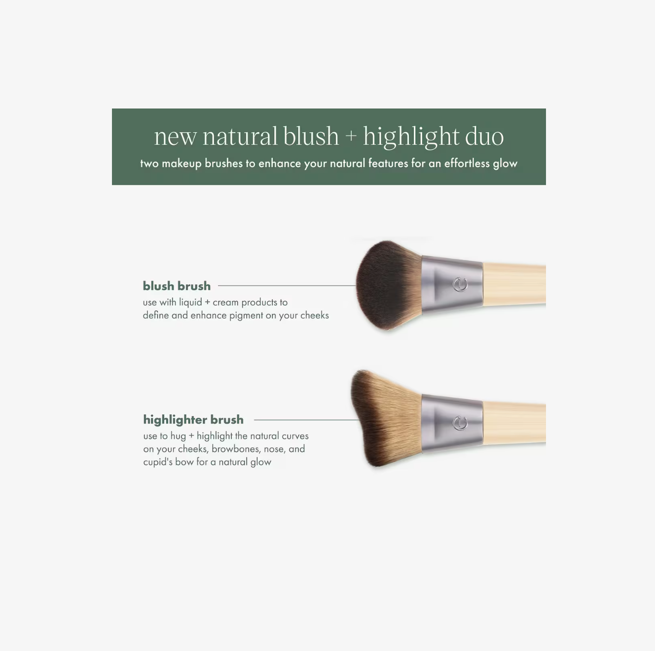 Blush + Highlight Makeup Brush Duo