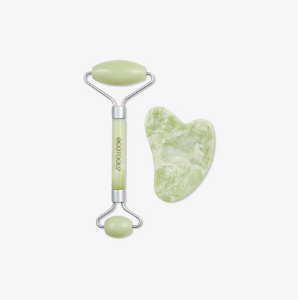 Dúo Facial Jade Roller + Piedra Gua Sha