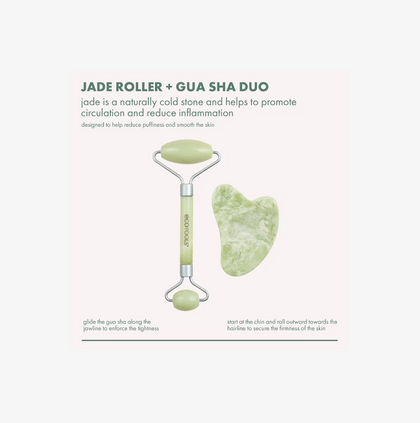 Dúo Facial Jade Roller + Piedra Gua Sha