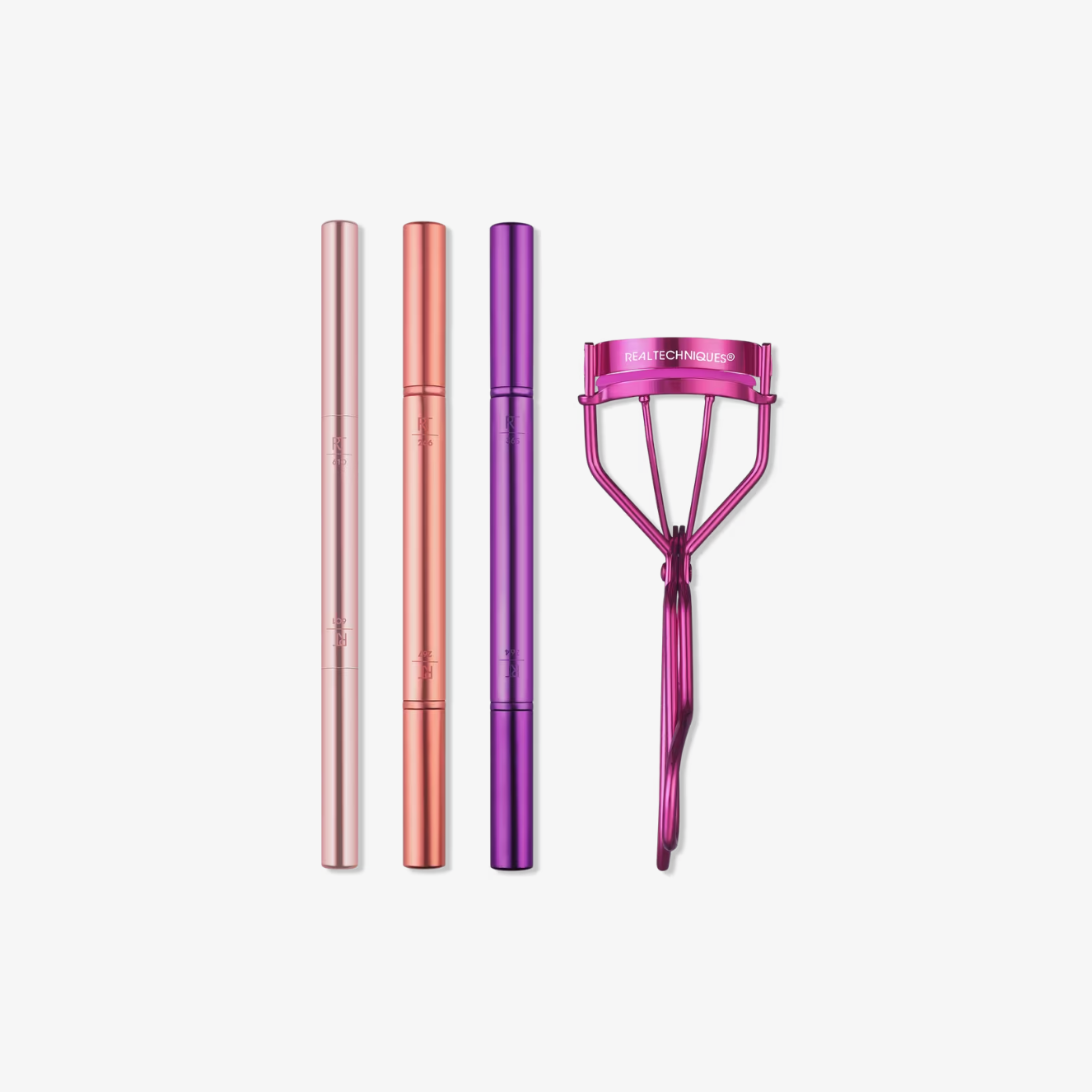 Brocha de Maquillaje Double Time + Set Rizador de Pestañas