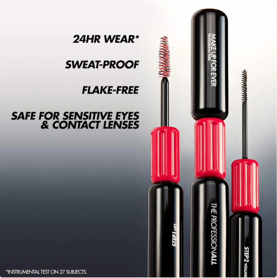 MAKE UP FOR EVER The Professionall Máscara de Pestañas Lifting y Voluminizadora de Doble Extremo 24HR