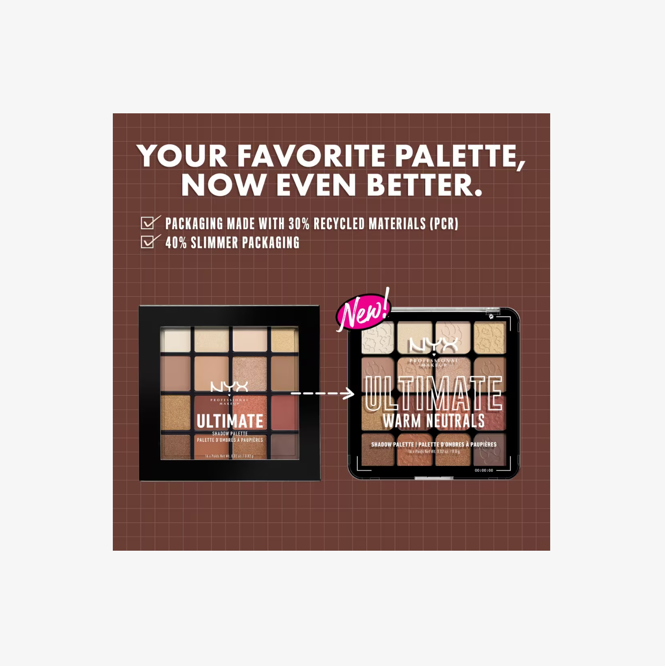 Paleta de Sombras Ultimate Color Warm Neutrals de NYX Professional Makeup