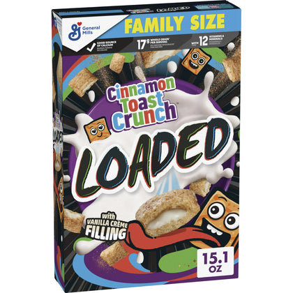 Cinnamon Toast Crunch Loaded Cereal, Family Size, 15.1 oz