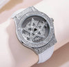 Reloj Giratorio Ansiedad Blanco Diamante