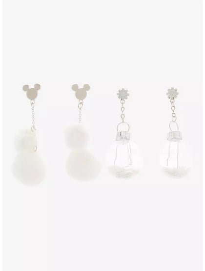 Disney Mickey Mouse Aretes Navidad Copos De Nieve