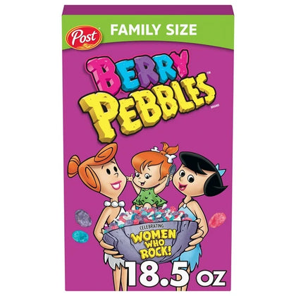 Post Berry Fruity PEBBLES Cereal, Fruity Kids Cereal, 18.5 OZ Box