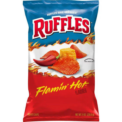 Ruffles, Potato Chips, Flamin' Hot, 8 oz Bag