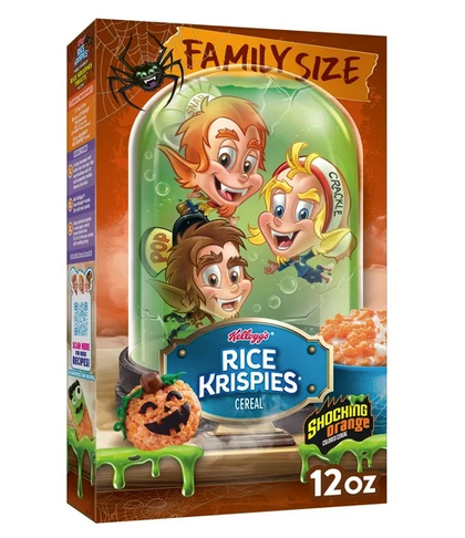 Kellogg's Rice Krispies Shocking Orange Cold Breakfast Cereal, 12 oz