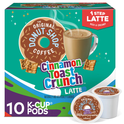 The Original Donut Shop, One Step Cinnamon Toast Crunch Latte K-Cup Coffee Pods, 10