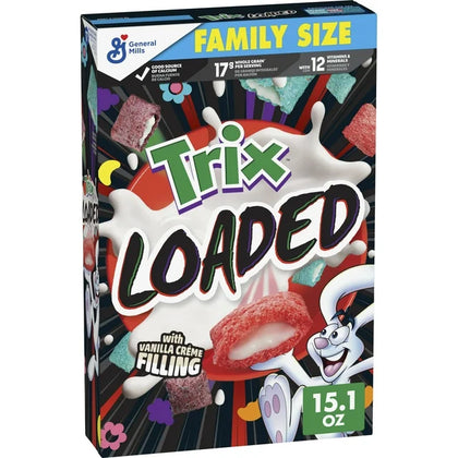 Trix Loaded Cereal, Made with Whole Grain, Family Size, 15.1 oz