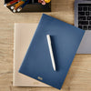 Pen+Gear Diarios de Cuero Simulado Gris Pardo Oscuro y Ndigo Lavado, 7,2 X 9,9, 60 Páginas Unidad, Juego de 2