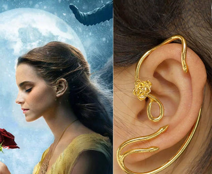 La Bella Y La Bestia Arete Ear Cuff Tipo Piercing Rosa