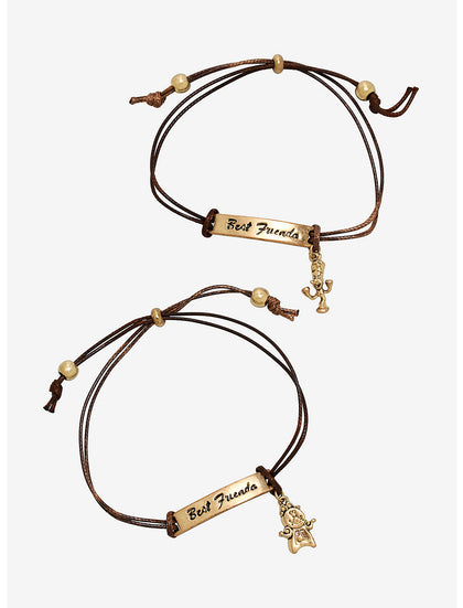 La Bella Y La Bestia Brazalete Lumiere y Din Don BFF Mejores Amigos