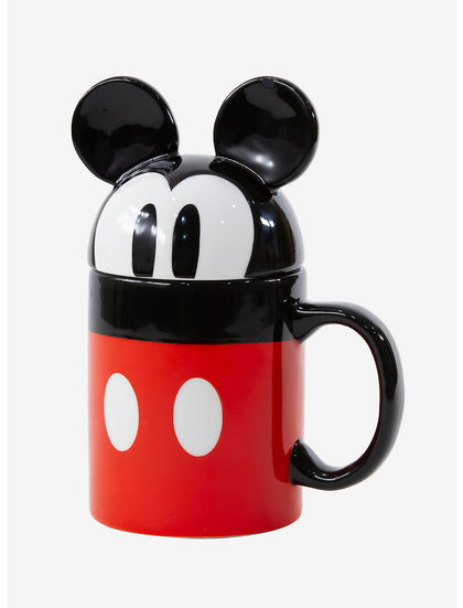 Mickey Mouse Taza Figura Con Tapadera Ceramica