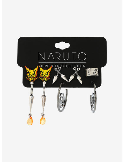 Naruto Set De Aretes Hidden Leaf