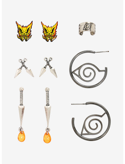 Naruto Set De Aretes Hidden Leaf