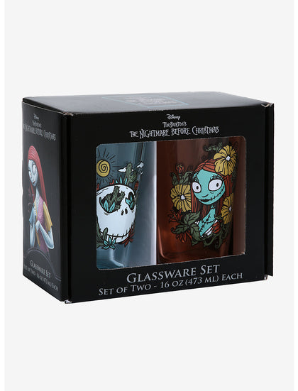 Extraño Mundo De Jack Set De Vasos Cristal Jack y Sally