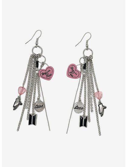 BTS Bt21 Aretes Multi Cadenas