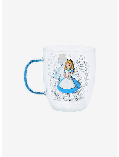 Alicia En El Pais De Las Maravillas Taza Cristal Glitter