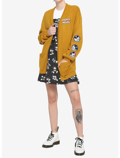 Mickey Mouse Cardigan Sueter Mostaza
