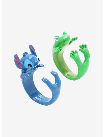 Stitch Set De Anillos Rana Y Stitch