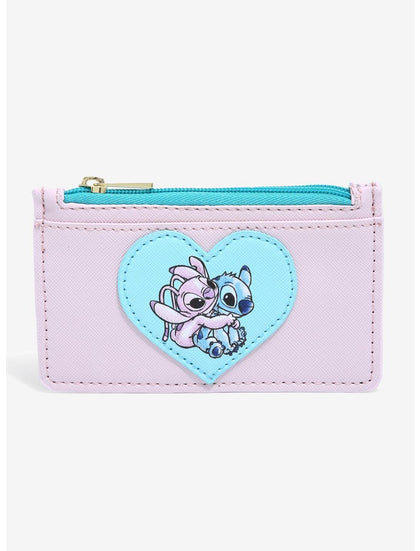 Stitch Y Angel Tarjetero Y Monedero Corazon